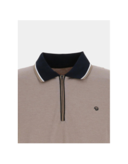 Polo col zippé gadiel beige homme - Benson & Cherry