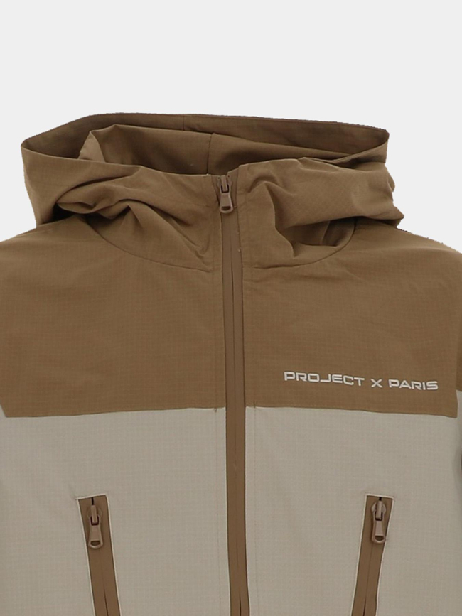 Veste à capuche zippé tech beige homme - Project X Paris