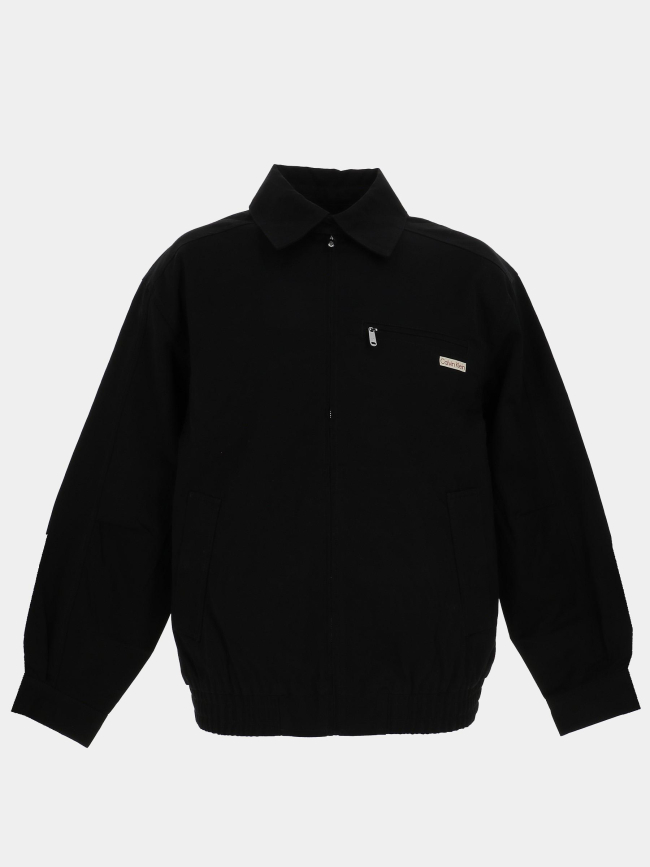 Blouson a-ls cotton fz noir homme - Calvin Klein Jeans