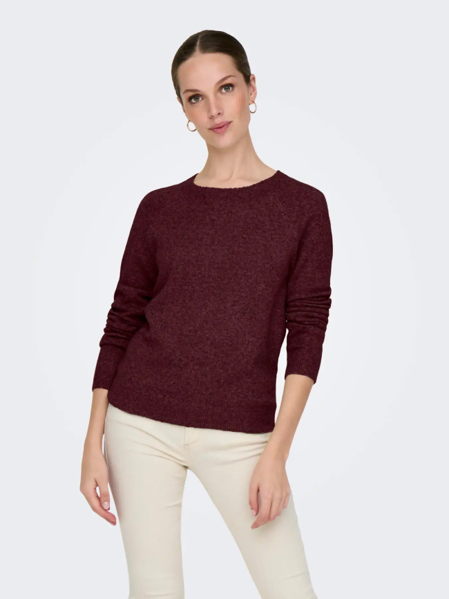 Pull en maille onlrica bordeaux femme - Only