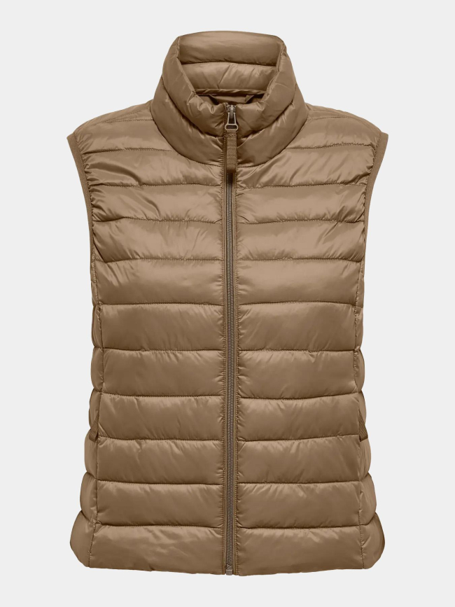Doudoune sans manches onltahia marron femme - Only