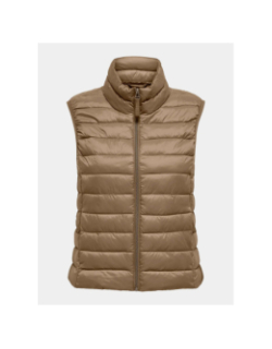 Doudoune sans manches onltahia marron femme - Only