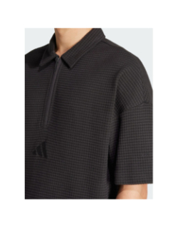 Polo à manches courtes en coton texturé noir homme - Adidas