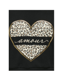 Sweat à capuche cooper life cœur noir fille - Only