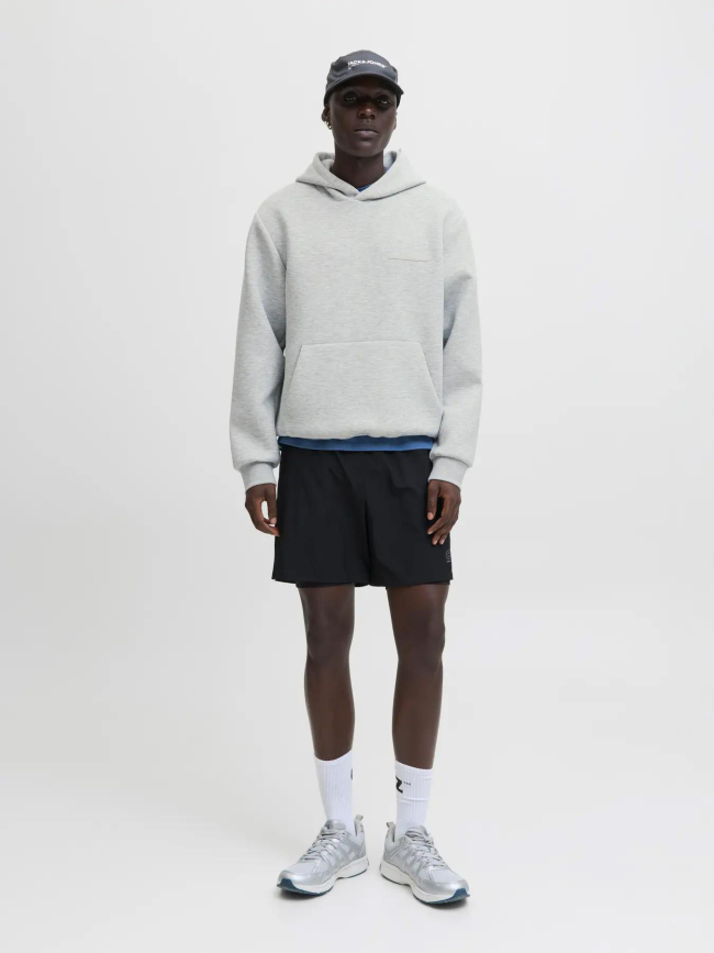 Sweat à capuche fusion scuba gris chiné homme - Jack & Jones