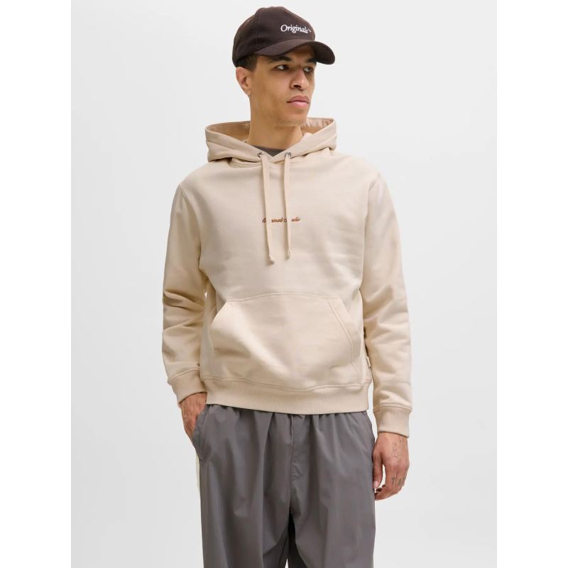 Sweat à capuche jornorrebro beige homme - Jack & Jones