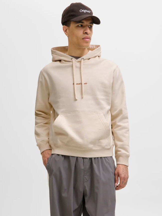 Sweat à capuche jornorrebro beige homme - Jack & Jones