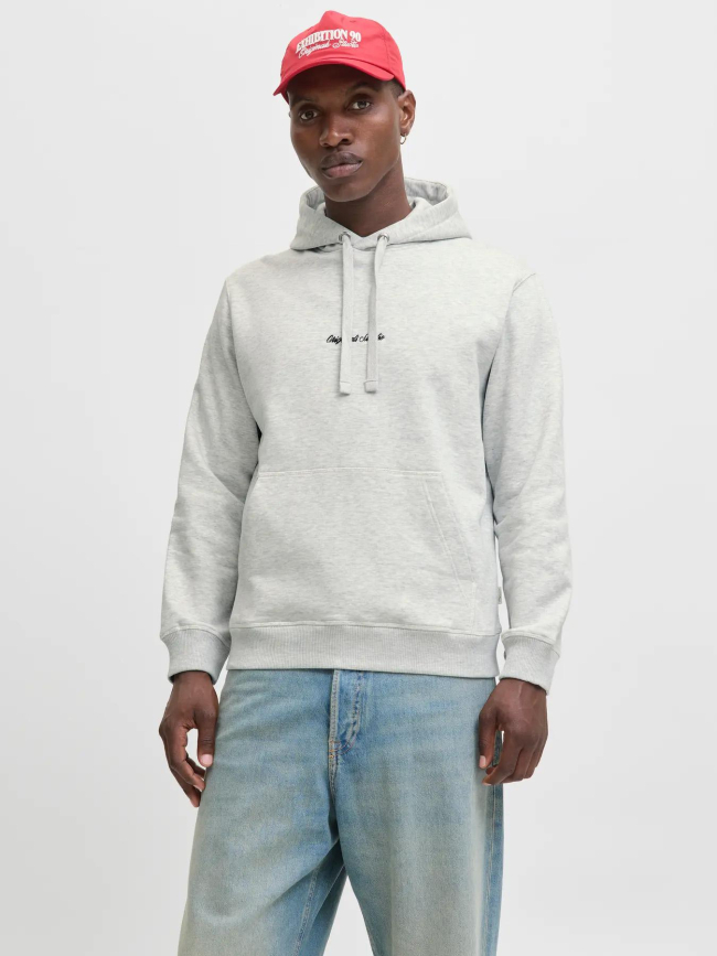 Sweat à capuche jornorrebro gris chiné homme - Jack & Jones