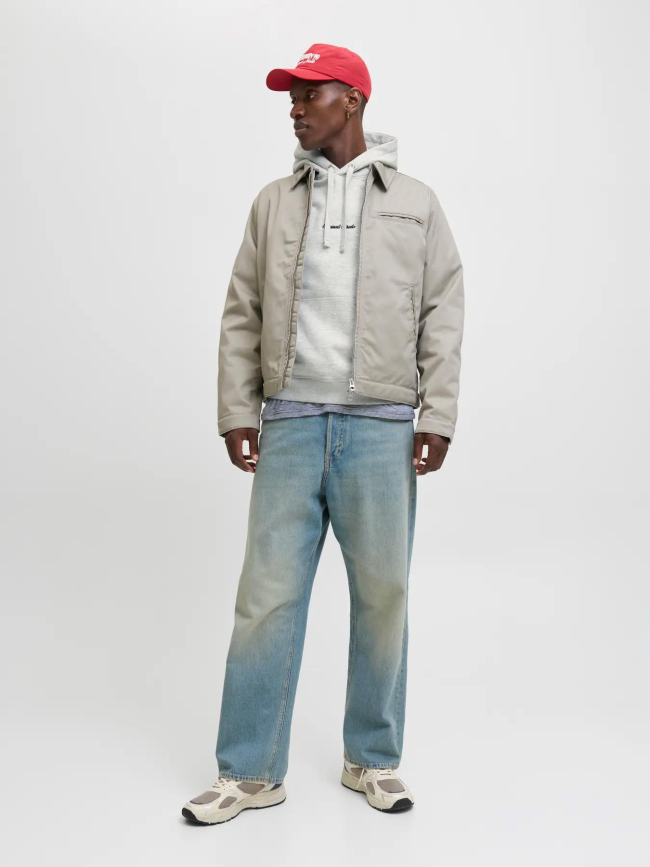 Sweat à capuche jornorrebro gris chiné homme - Jack & Jones
