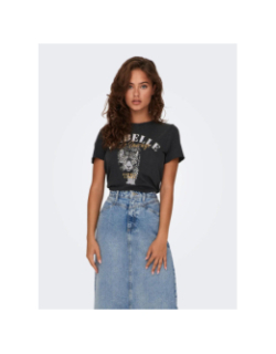 T-shirt à manches courtes onllucy noir femme - Only