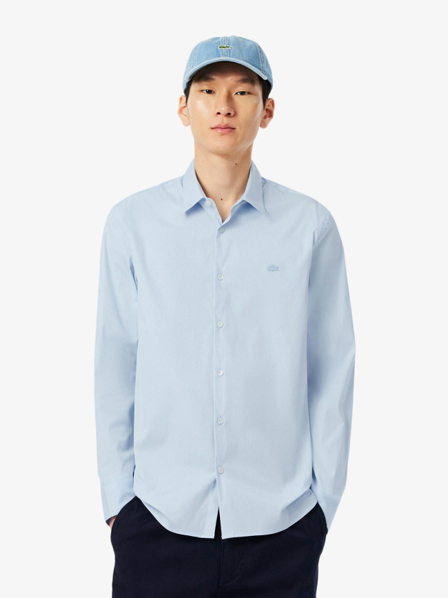 Chemise slim fit popeline stretch bleu ciel homme - Lacoste