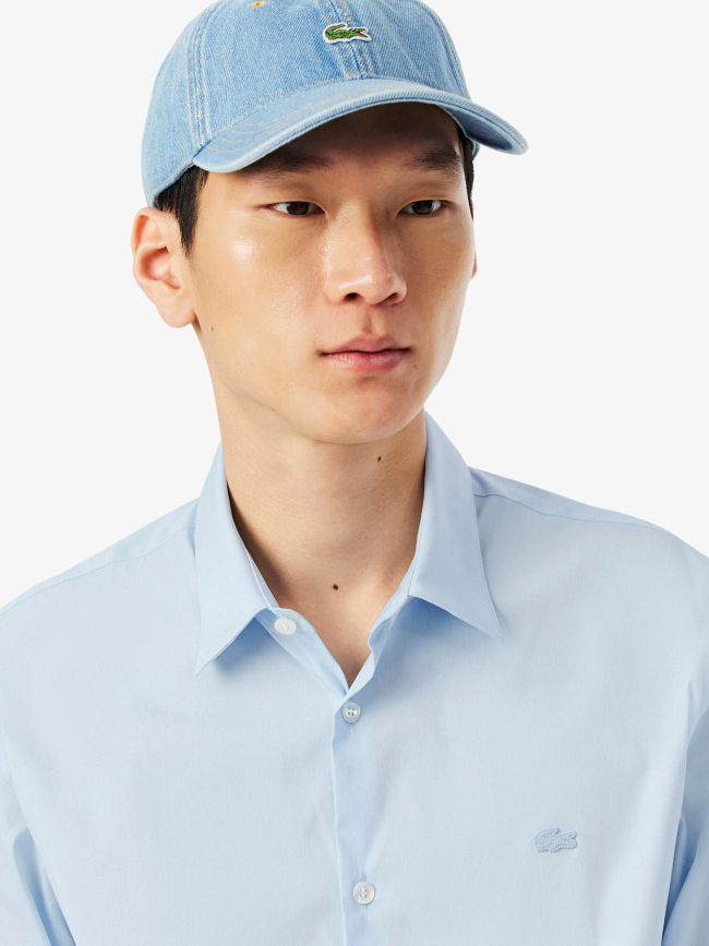 Chemise slim fit popeline stretch bleu ciel homme - Lacoste