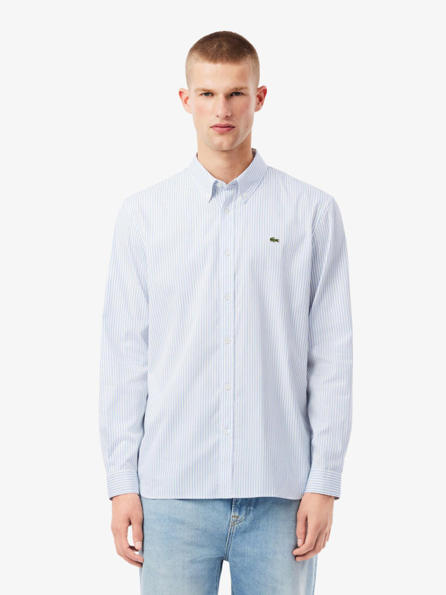 Chemise regular fit pinpoint rayée blanc homme - Lacoste