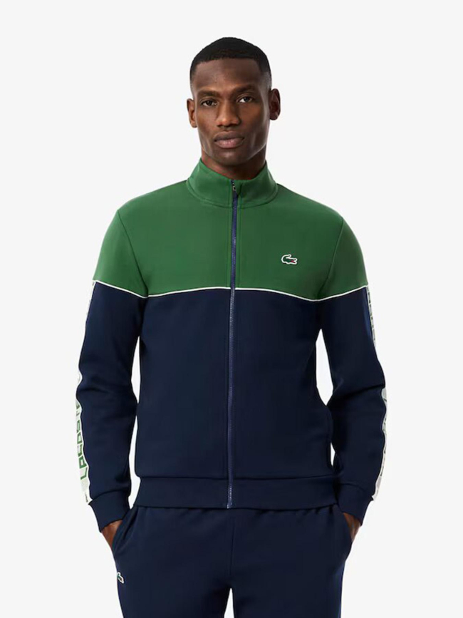 Sweat zippé bicolore capsule bleu vert homme - Lacoste
