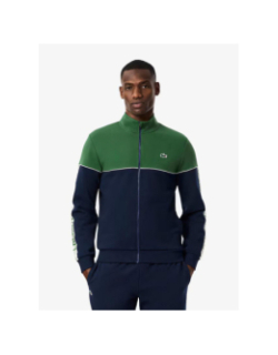 Sweat zippé bicolore capsule bleu vert homme - Lacoste