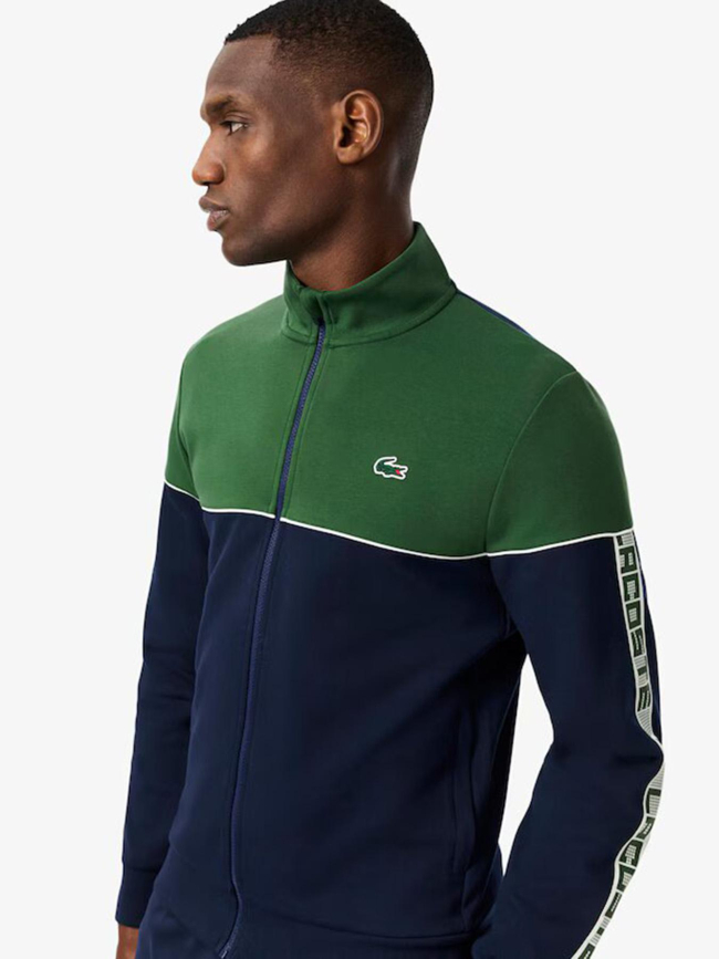 Sweat zippé bicolore capsule bleu vert homme - Lacoste