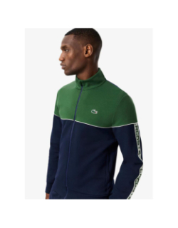 Sweat zippé bicolore capsule bleu vert homme - Lacoste