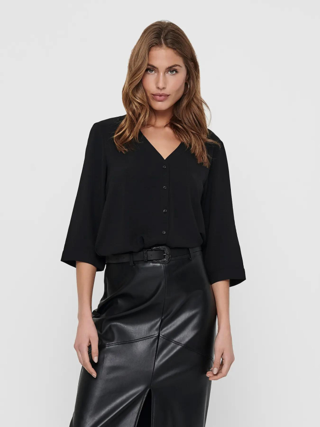 Blouse à manche 3/4 jdylion noir femme - JDY