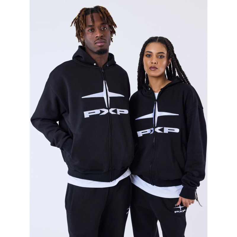 Sweat à capuche zippé logo polaris noir homme - Project X Paris