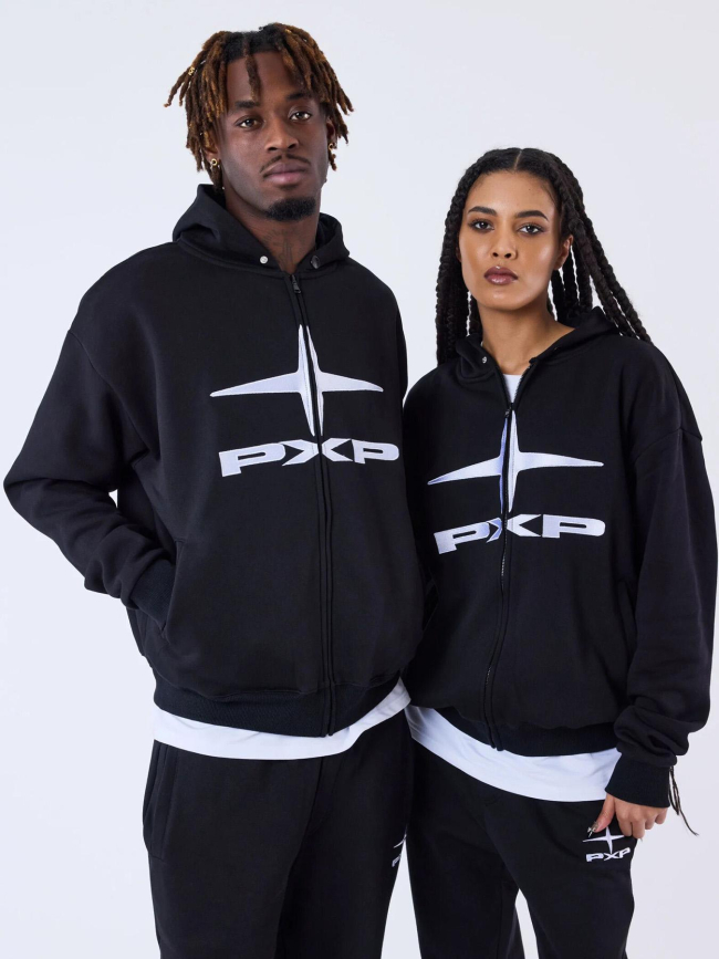 Sweat à capuche zippé logo polaris noir homme - Project X Paris