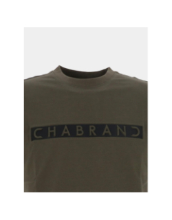 T-shirt à logo relief encadré kaki homme - Chabrand