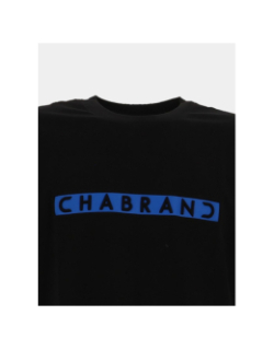 T-shirt à logo encadré bleu relief noir homme - Chabrand
