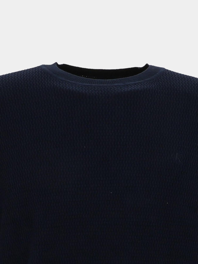 Pull en coton texturé bleu marine homme - Calvin Klein
