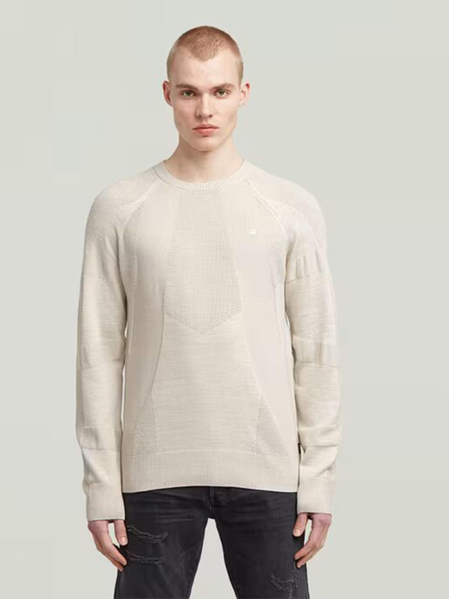 Pull 3d biker beige homme - G Star