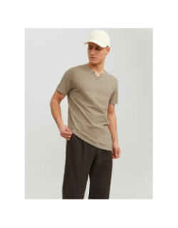 T-shirt col boutonné ben marron homme - Jack & Jones