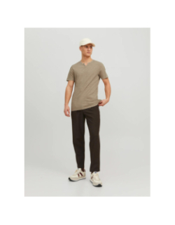 T-shirt col boutonné ben marron homme - Jack & Jones