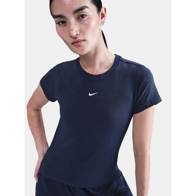 T-shirt à manches courtes chill knit bleu marine femme - Nike