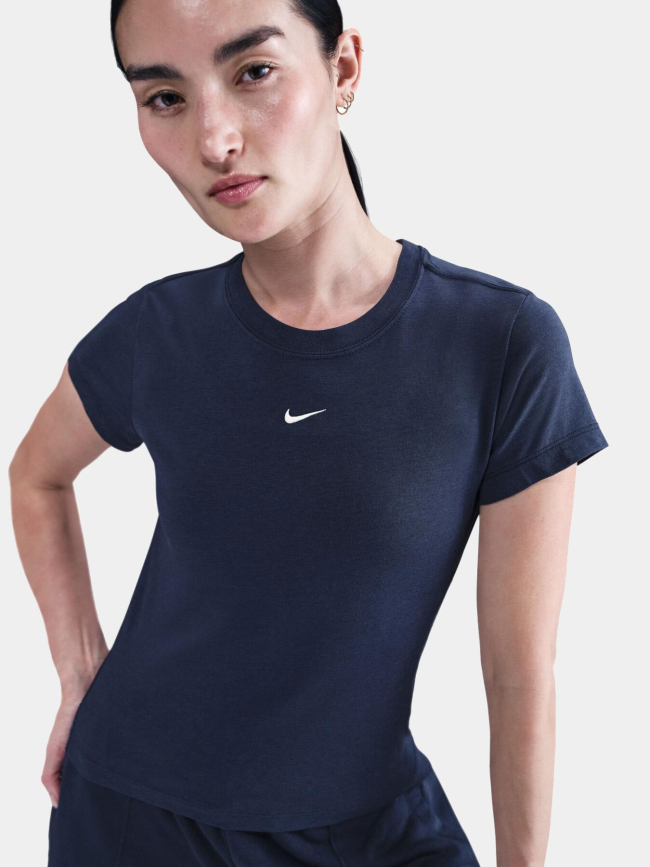 T-shirt à manches courtes chill knit bleu marine femme - Nike