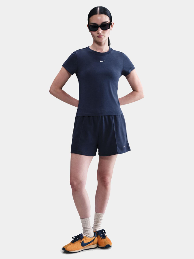 T-shirt à manches courtes chill knit bleu marine femme - Nike