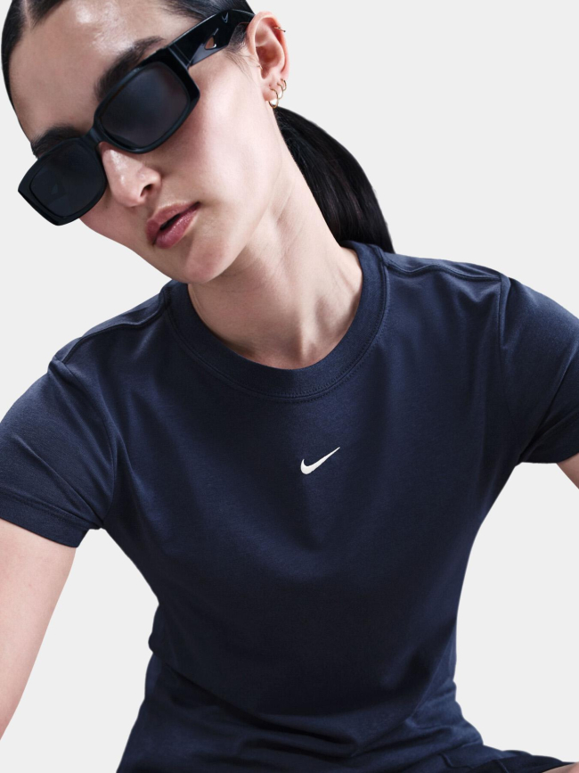 T-shirt à manches courtes chill knit bleu marine femme - Nike
