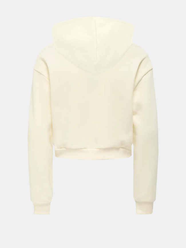 Sweat à capuche cooper life cœur blanc fille - Only
