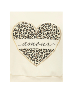 Sweat à capuche cooper life cœur blanc fille - Only