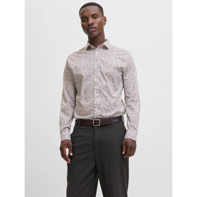Chemise stretch à impression florale blanc homme - Jack & Jones
