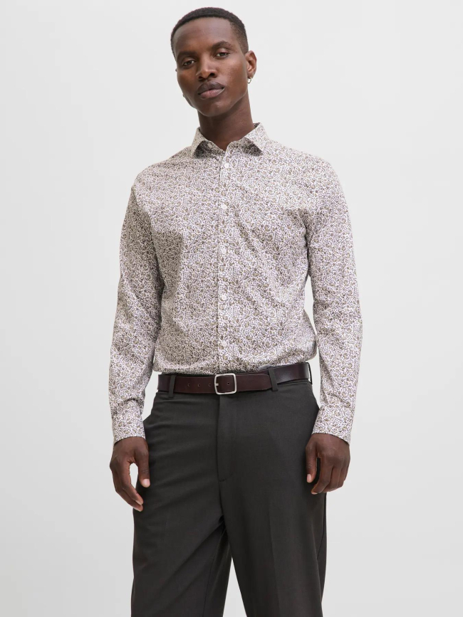Chemise stretch à impression florale blanc homme - Jack & Jones