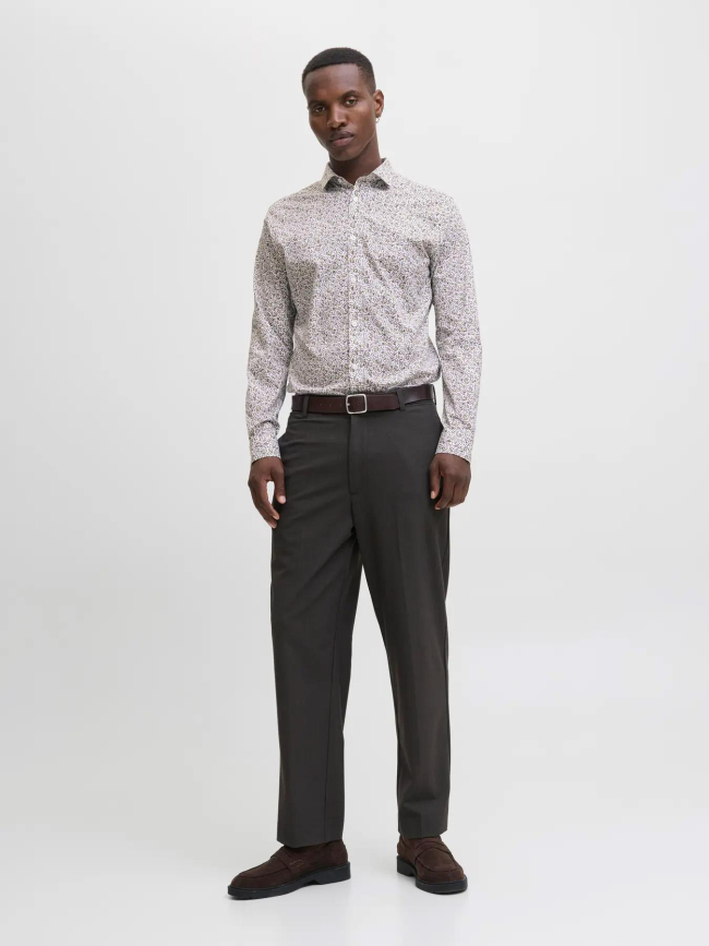 Chemise stretch à impression florale blanc homme - Jack & Jones