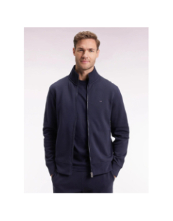 Sweat zippé en molleton gratté bleu marine homme - Eden Park