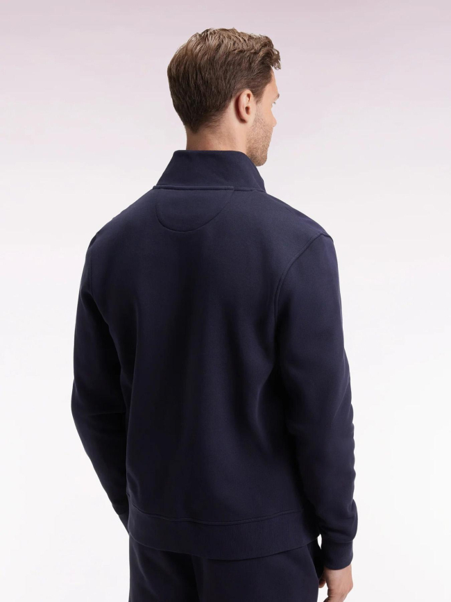 Sweat zippé en molleton gratté bleu marine homme - Eden Park