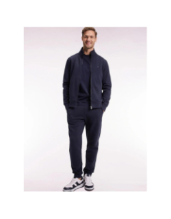 Sweat zippé en molleton gratté bleu marine homme - Eden Park