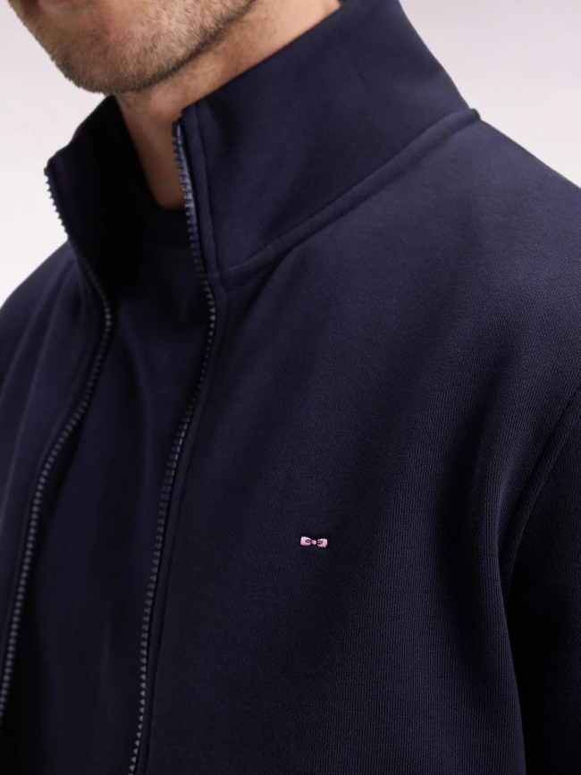Sweat zippé en molleton gratté bleu marine homme - Eden Park