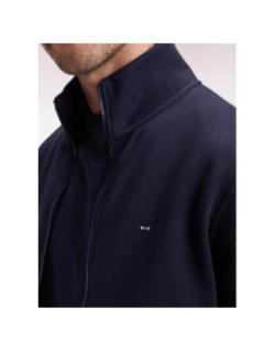 Sweat zippé en molleton gratté bleu marine homme - Eden Park