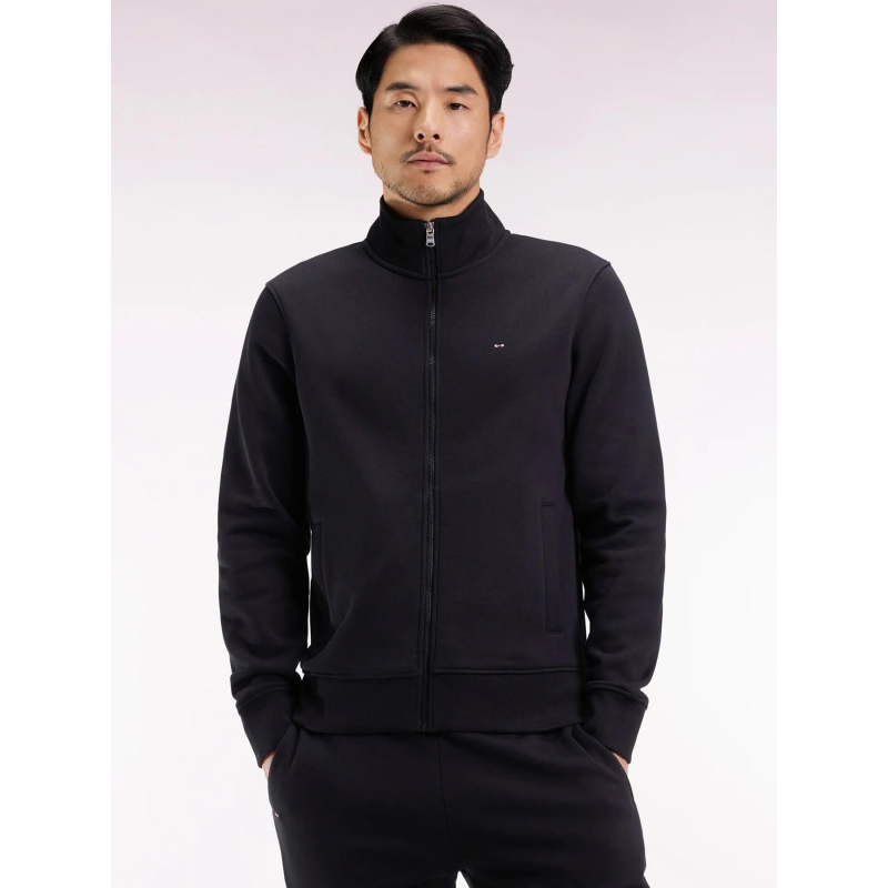 Sweat zippé en molleton gratté noir homme - Eden Park
