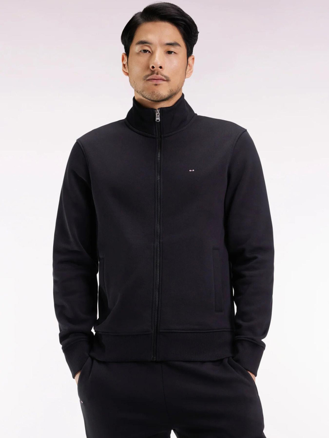 Sweat zippé en molleton gratté noir homme - Eden Park