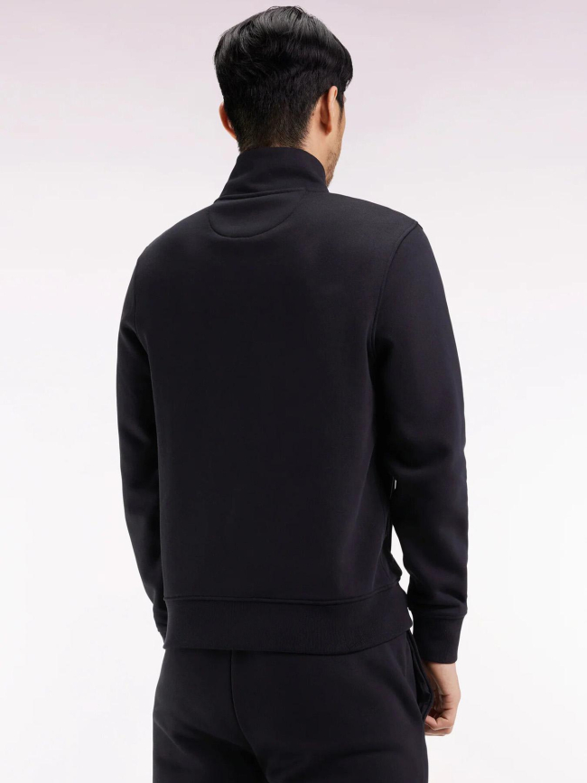 Sweat zippé en molleton gratté noir homme - Eden Park