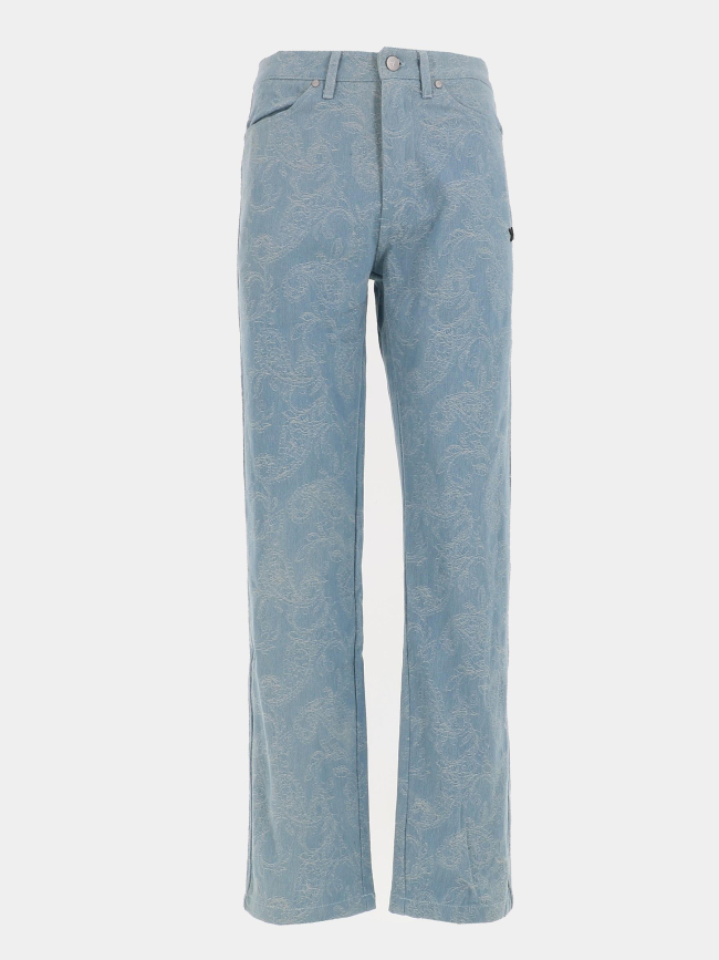 Jean slim à motif feuillage bleu ciel homme - Project X Paris