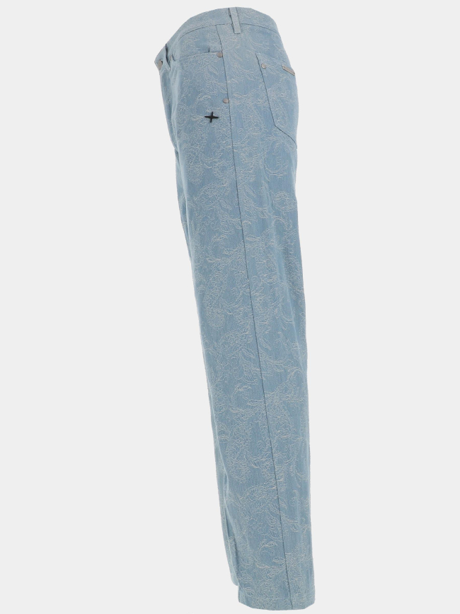 Jean slim à motif feuillage bleu ciel homme - Project X Paris