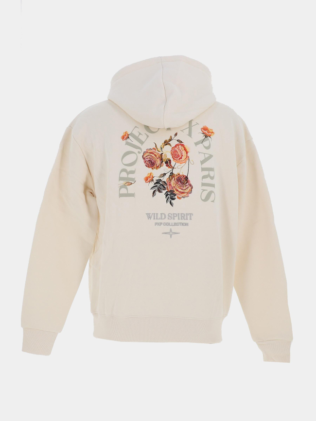 Sweat à capuche wild spirit beige homme - Project X Paris